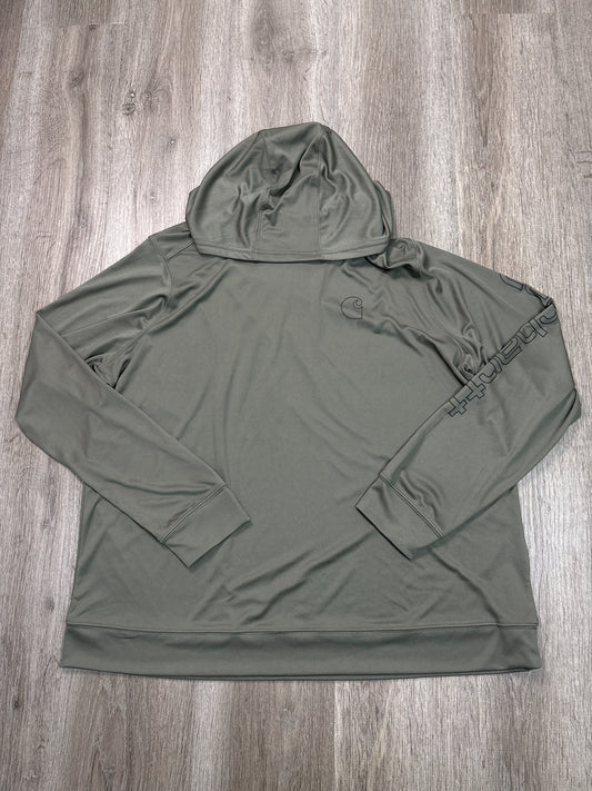 Athletic Top Long Sleeve Hoodie By Carhartt In Green, Size: Xl