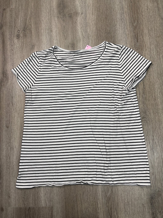 Top Short Sleeve By Ann Taylor In Striped Pattern, Size: Xl