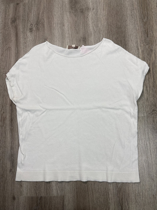 Top Short Sleeve By Loft In White, Size: L