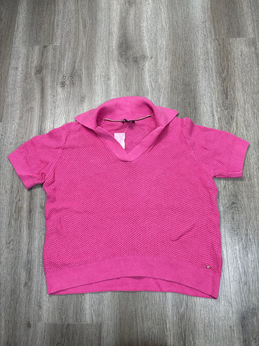 Top Short Sleeve By Tommy Hilfiger In Pink, Size: L