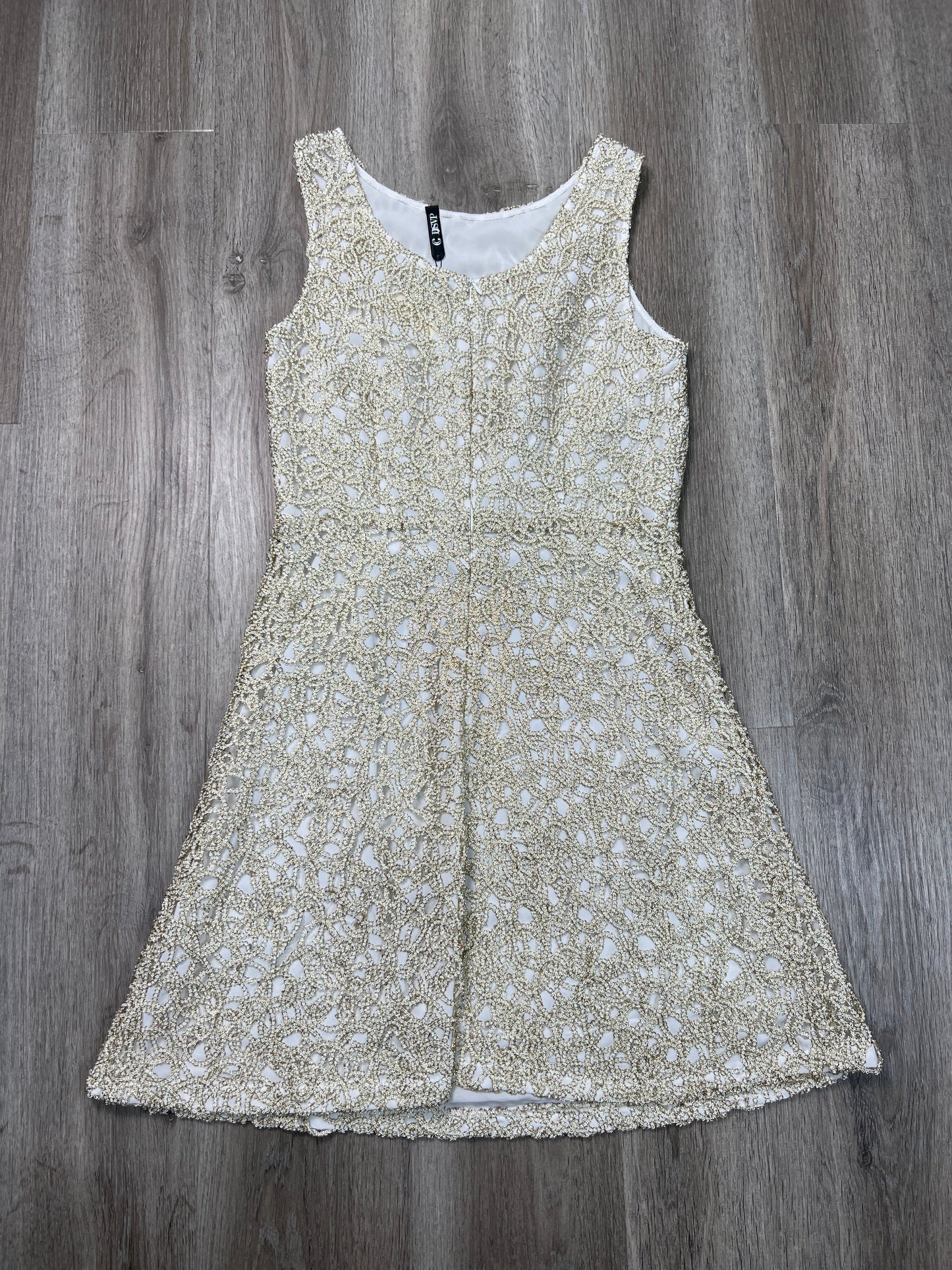 Dress Party Short By Charming Charlie In Gold & White, Size: M