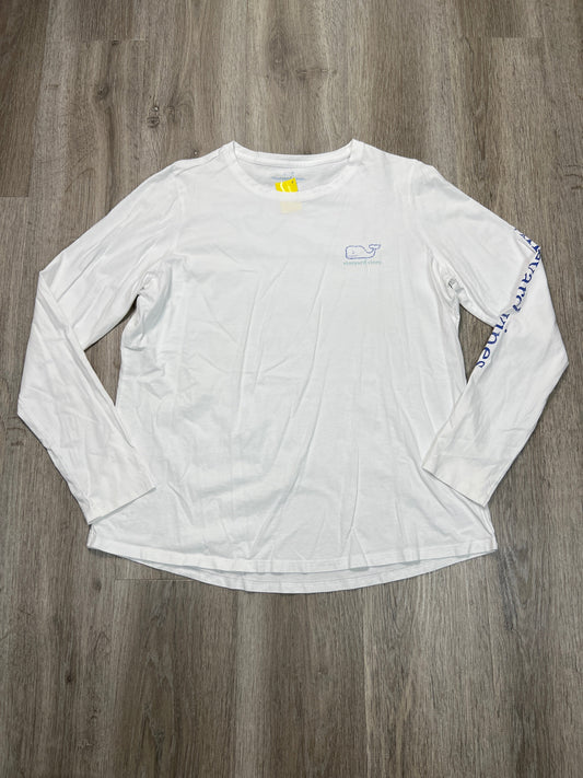 Top Long Sleeve By Vineyard Vines In White, Size: Xl