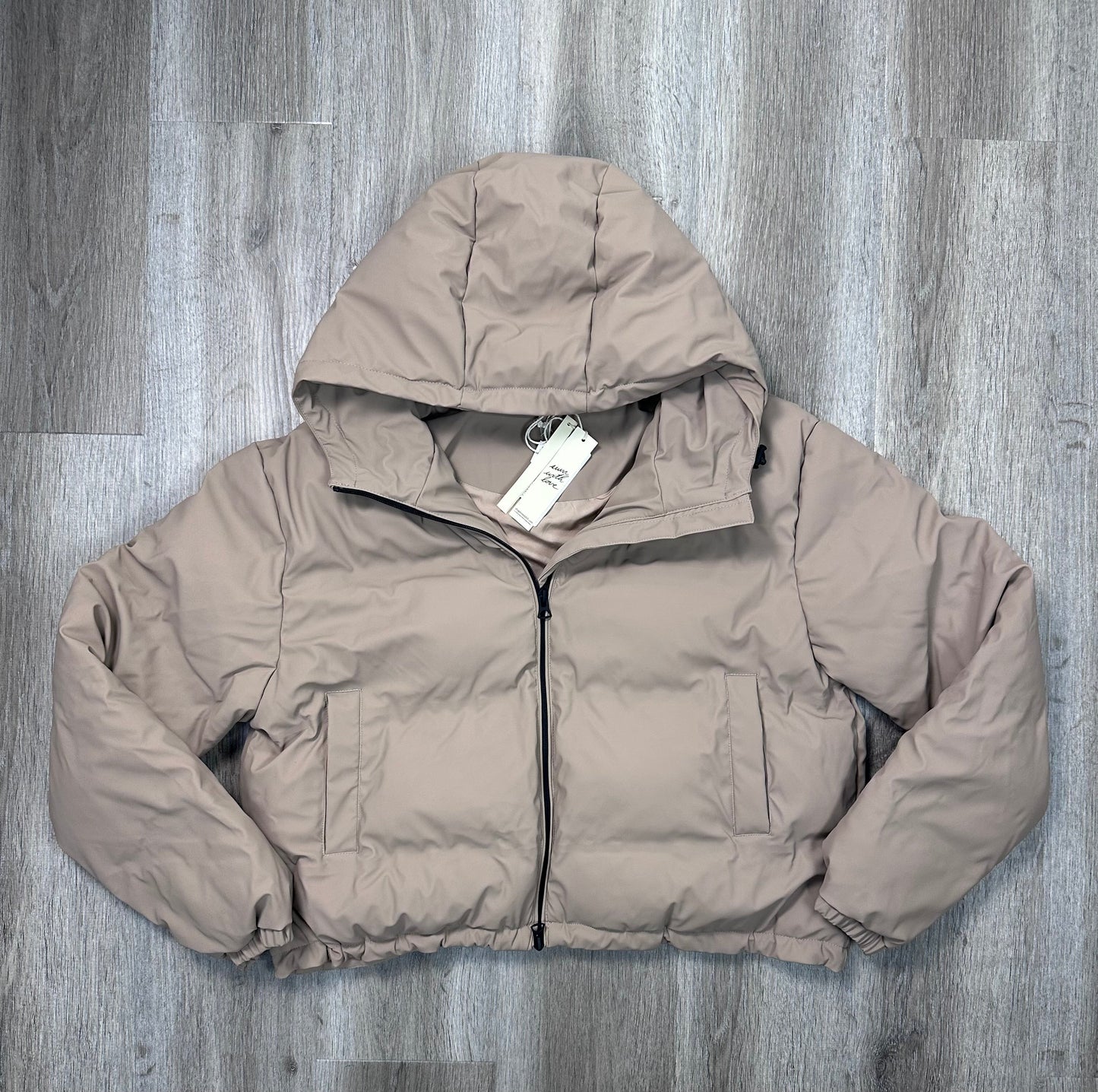 Coat Puffer & Quilted By Lovestitch In Tan, Size: L