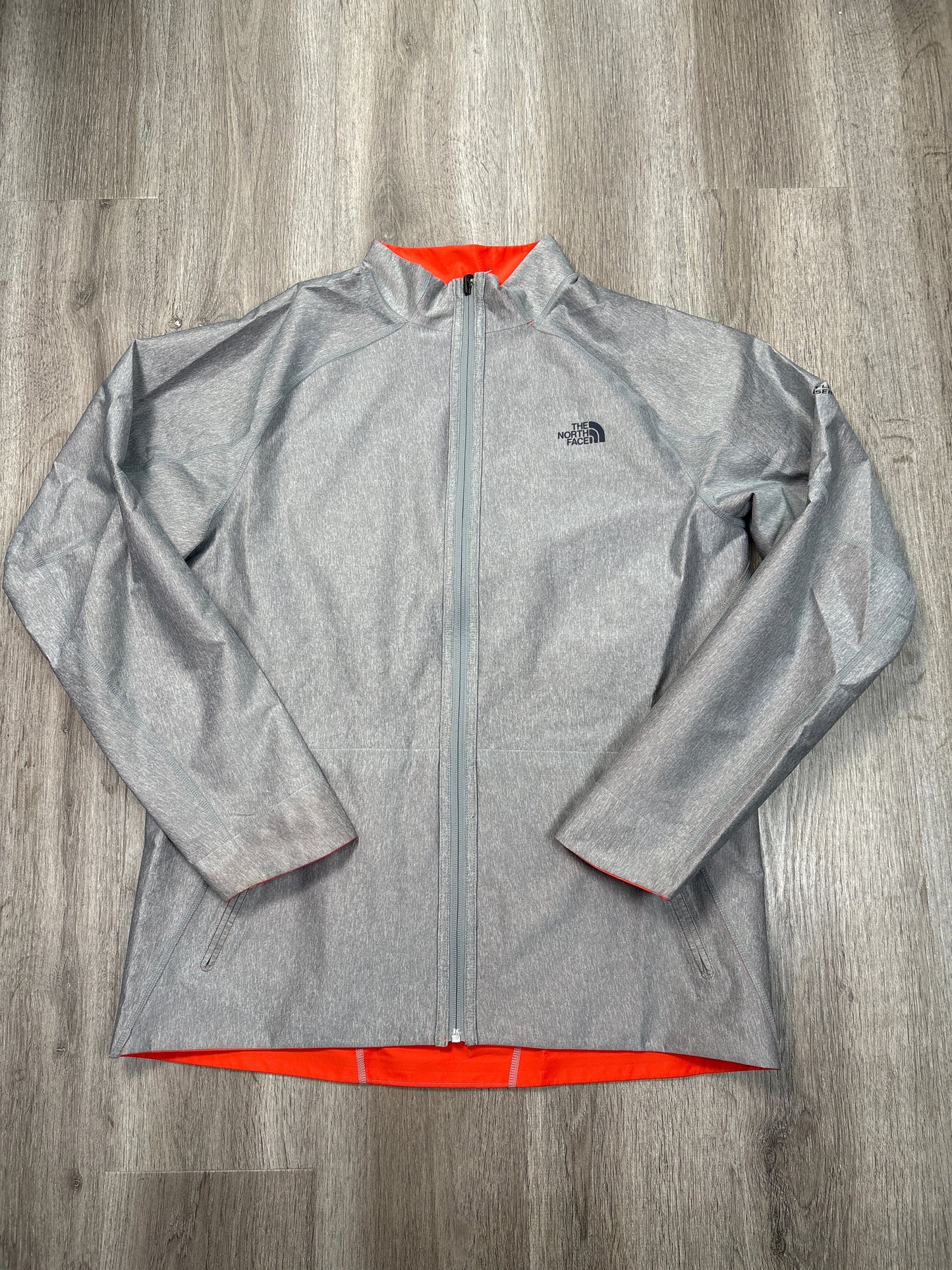 Athletic Jacket By The North Face In Grey & Orange, Size: M