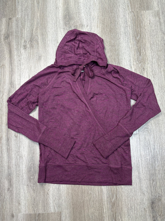 Athletic Top Long Sleeve Hoodie By Athleta In Maroon, Size: S