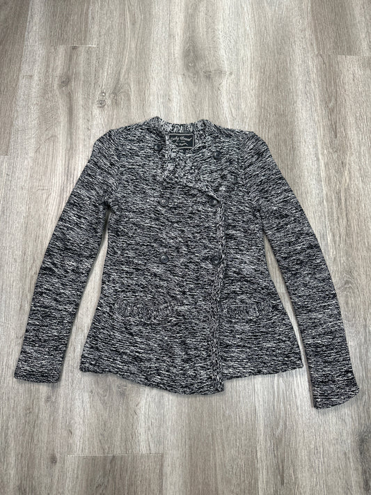 Sweater Cardigan By Lucky Brand In Black & White, Size: Xs