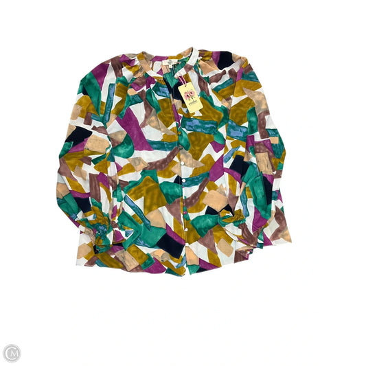 Blouse Long Sleeve By Entro In Multi-colored, Size: L