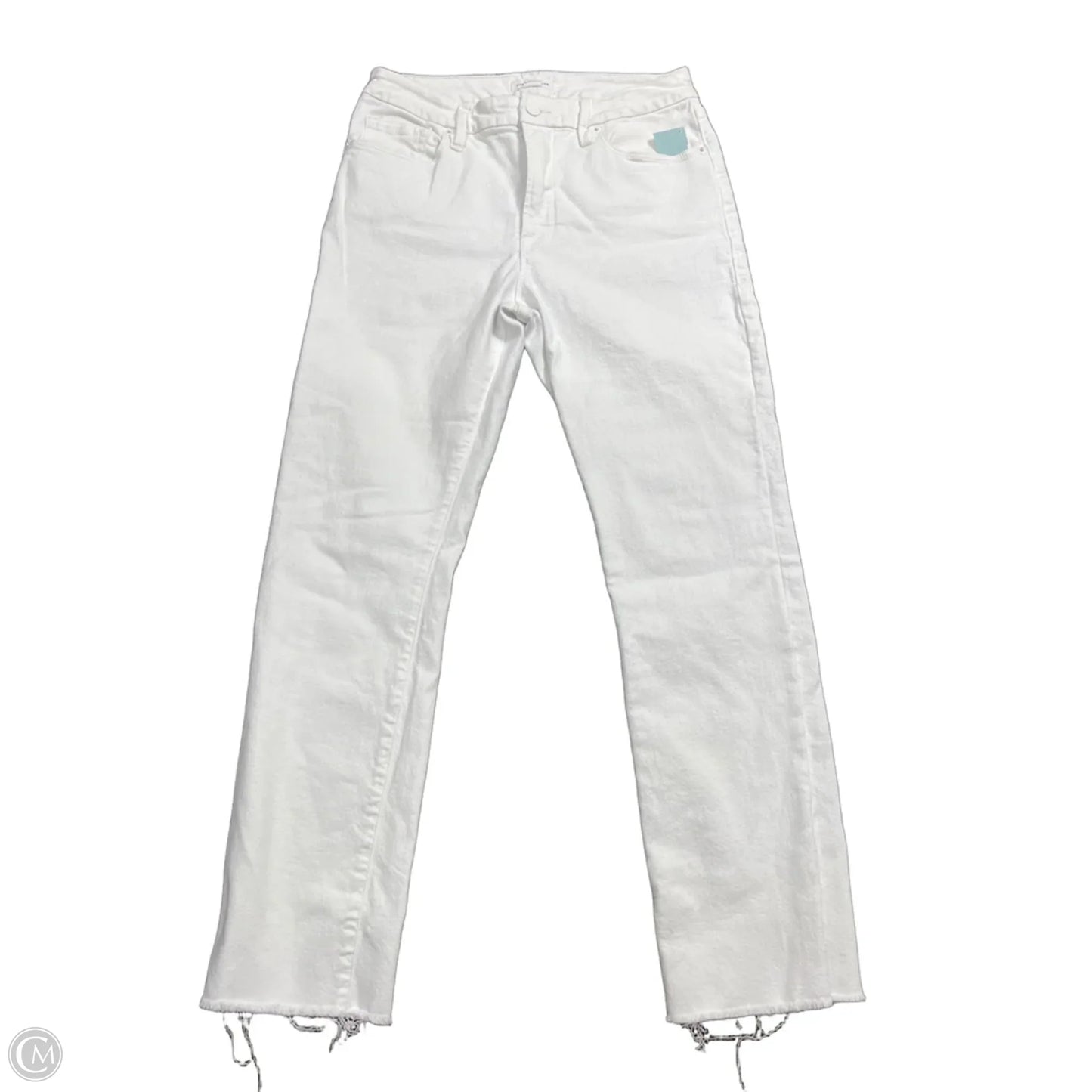 Jeans Straight By Good American In White Denim, Size: 8