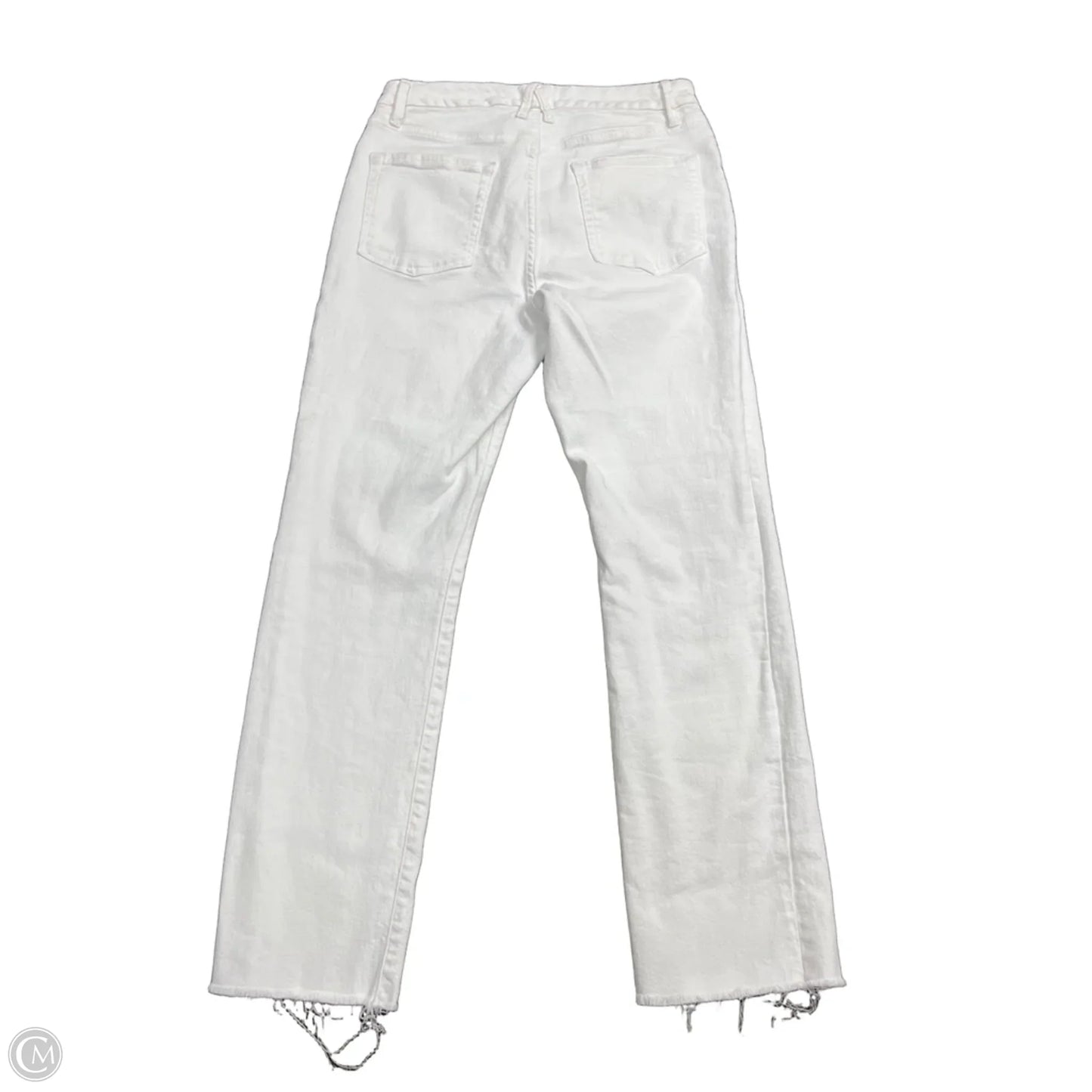 Jeans Straight By Good American In White Denim, Size: 8