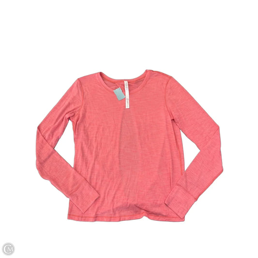 Athletic Top Long Sleeve Collar By Lululemon In Pink, Size: L