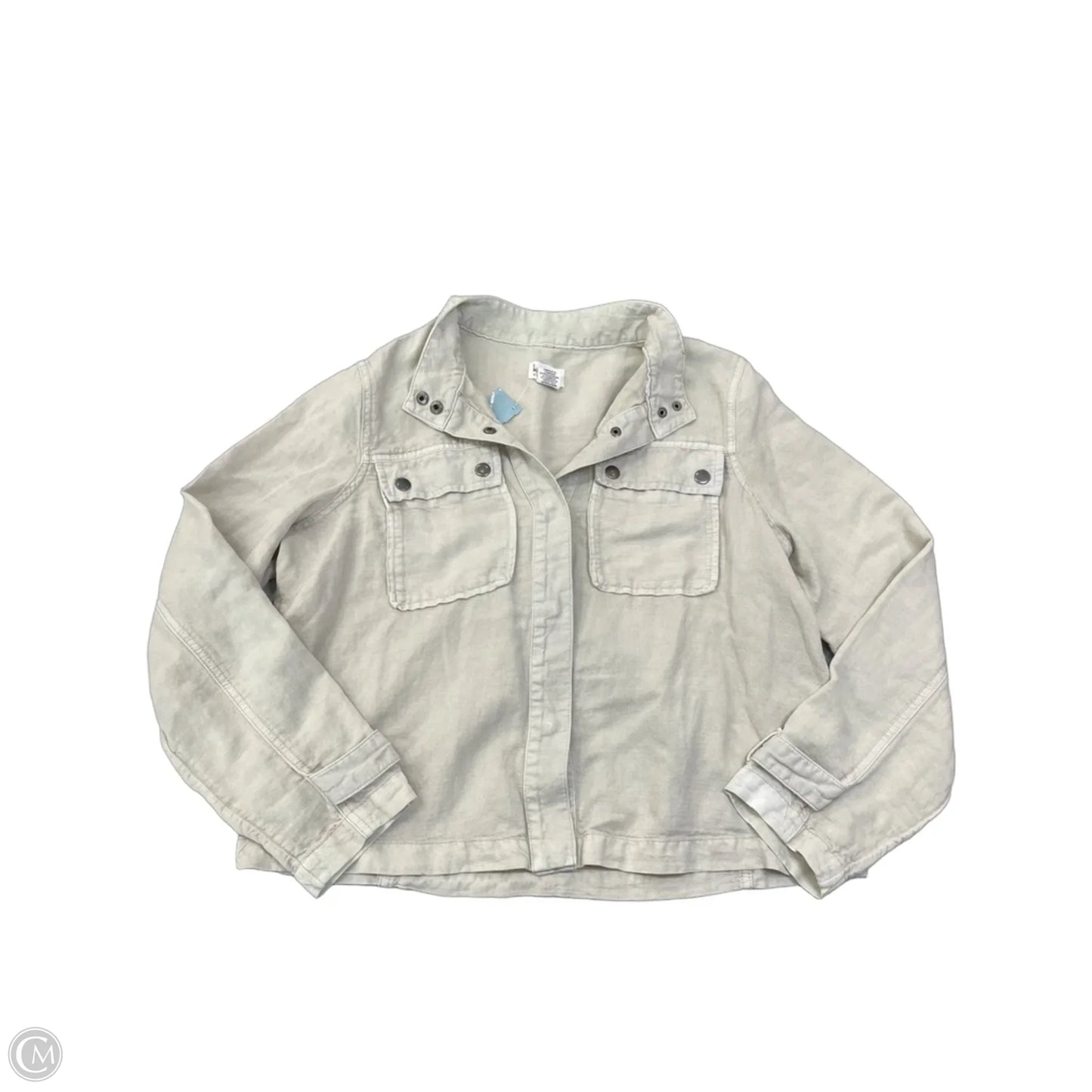 Jacket Shirt By Nicole Miller In Beige, Size: M
