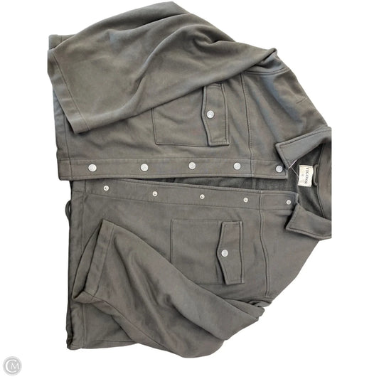 Jacket Shirt By Vigoss In Grey, Size: 2x