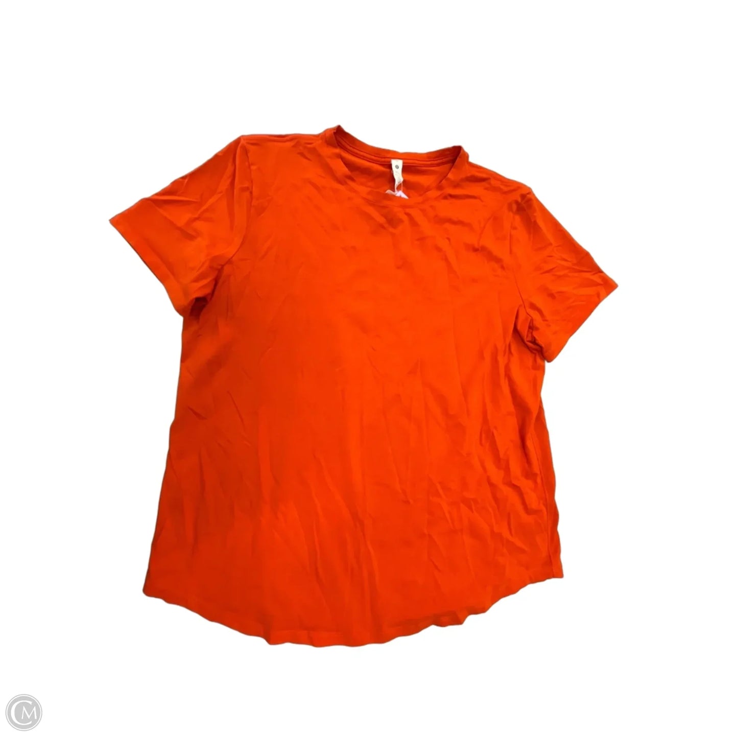 Athletic Top Short Sleeve By Lululemon In Orange, Size: L