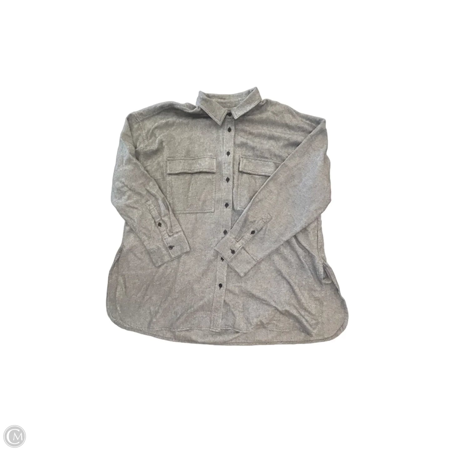 Jacket Shirt By Madewell In Grey, Size: L