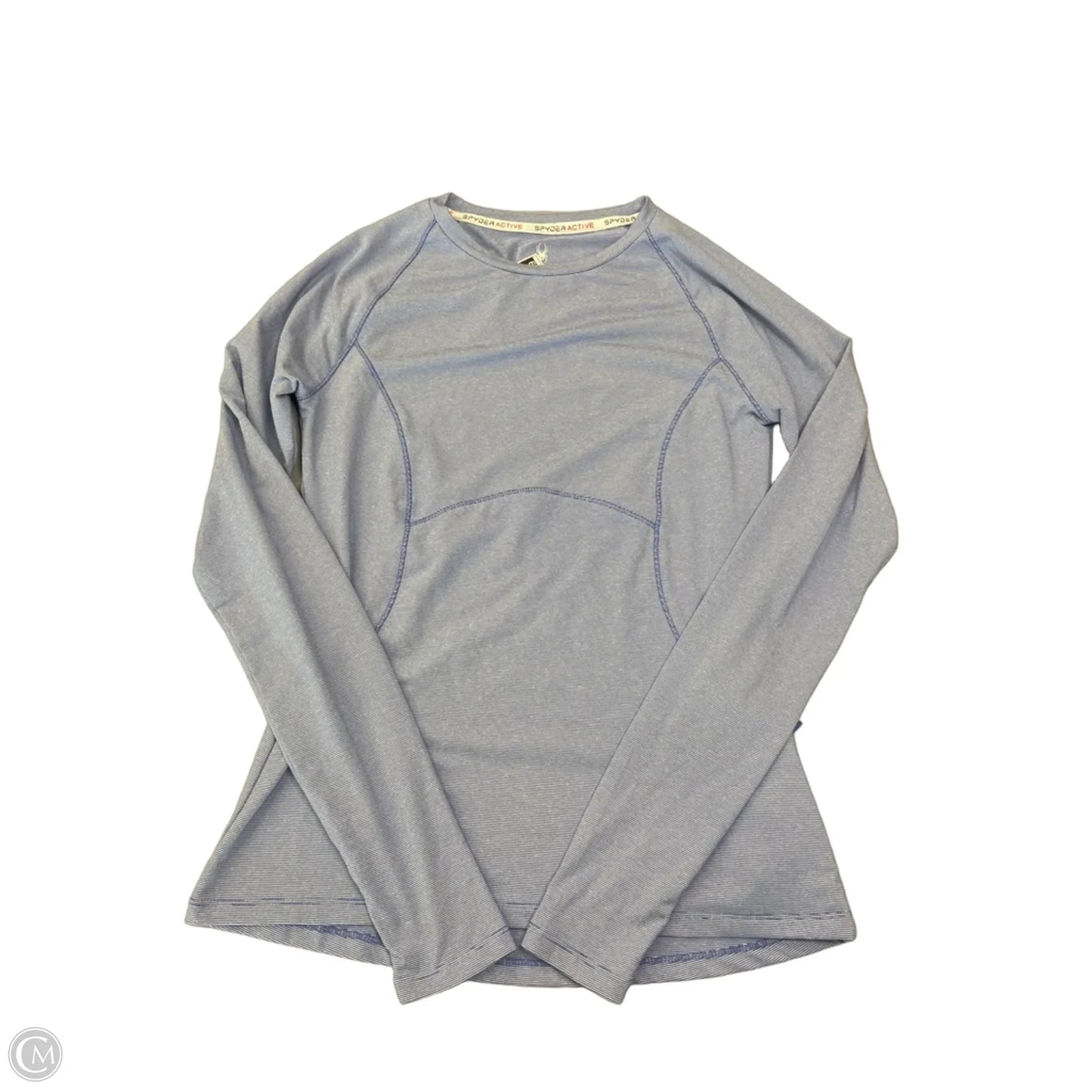 Athletic Top Long Sleeve Collar By Spyder In Striped Pattern, Size: S