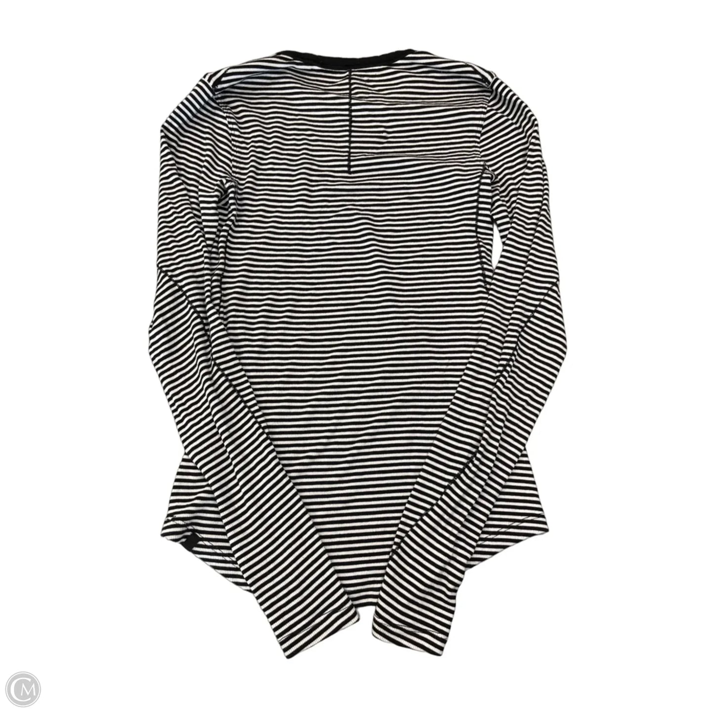 Athletic Top Long Sleeve Collar By Lululemon In Striped Pattern, Size: S