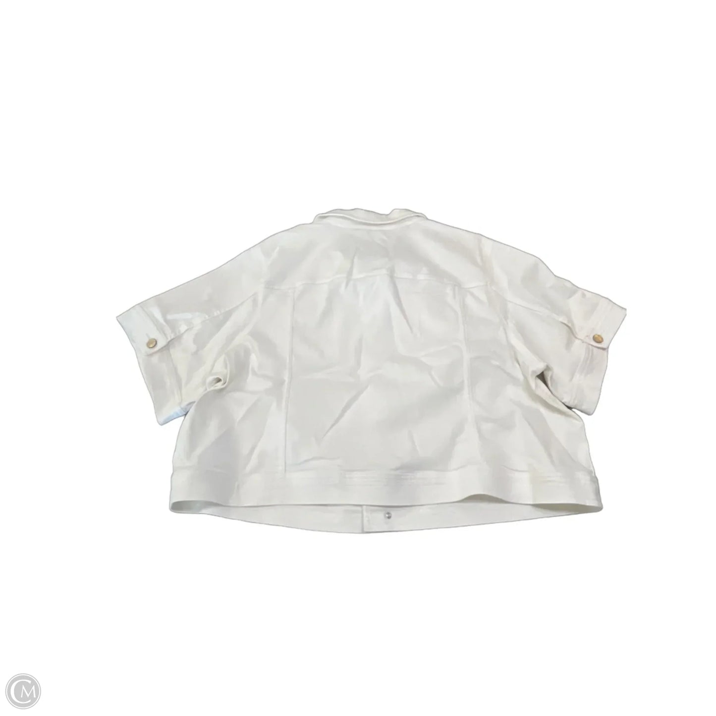 Jacket Denim By Talbots In White Denim, Size: 3x