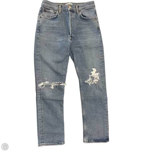 Jeans Straight By Agolde In Blue Denim, Size: 4