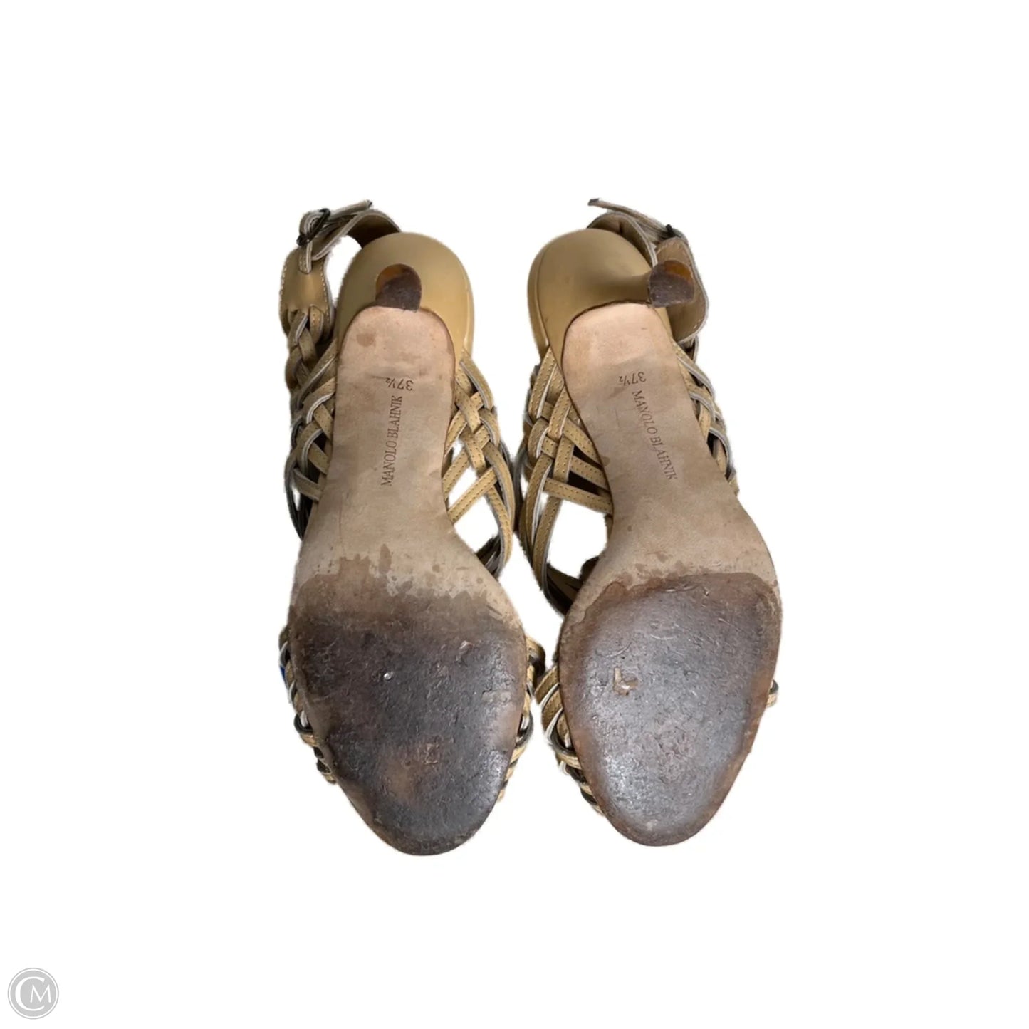 Shoes Luxury Designer By Manolo Blahnik In Tan, Size: 7