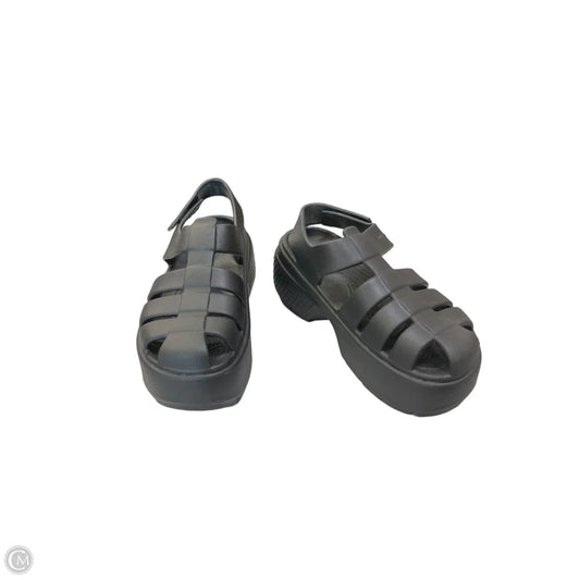 Shoes Heels Platform By Crocs In Black, Size: 7