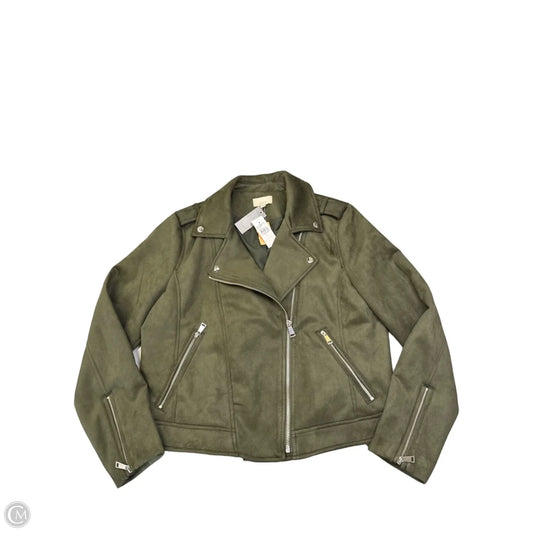 Jacket Moto By Loft In Green, Size: L