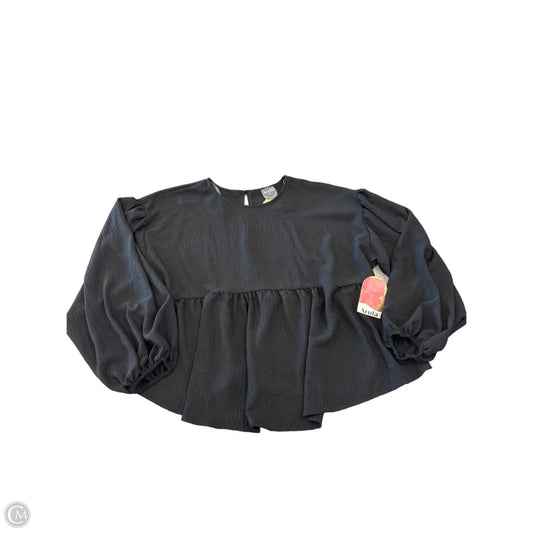 Blouse Long Sleeve By Arula In Black, Size: 1x