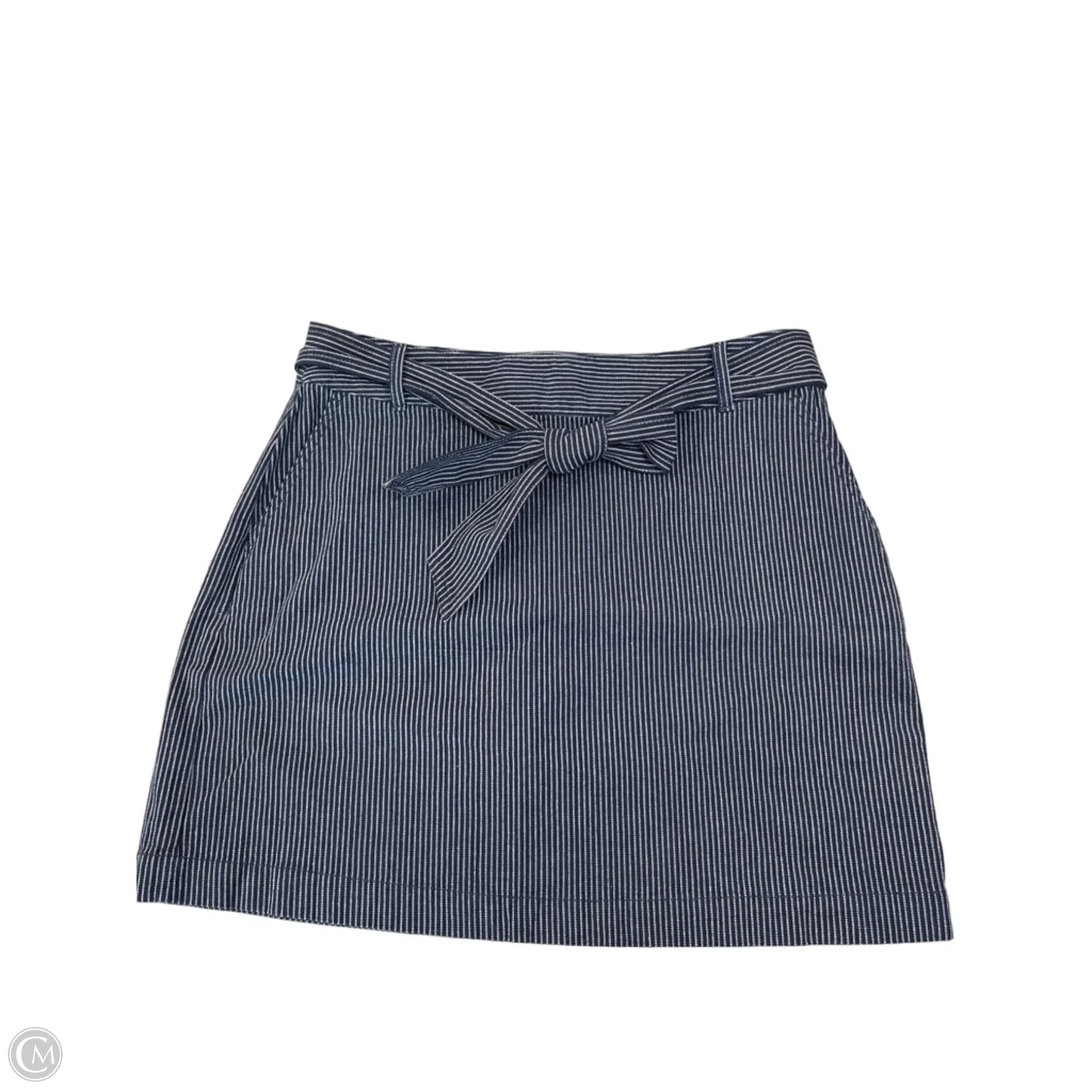 Skirt Mini & Short By Loft In Striped Pattern, Size: L