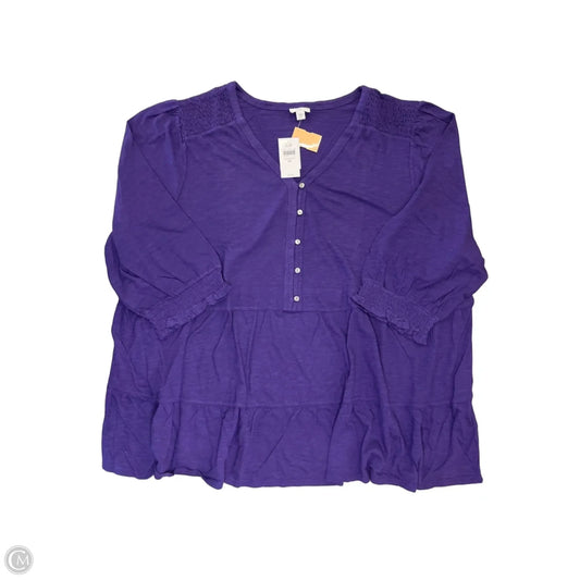 Top Short Sleeve By J. Jill In Purple, Size: 4x