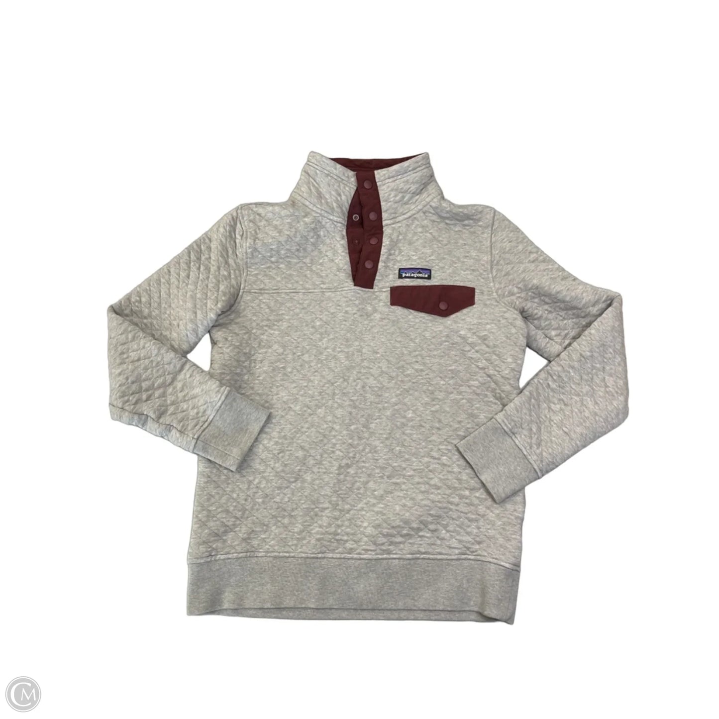 Athletic Top Long Sleeve Collar By Patagonia In Grey, Size: Xs