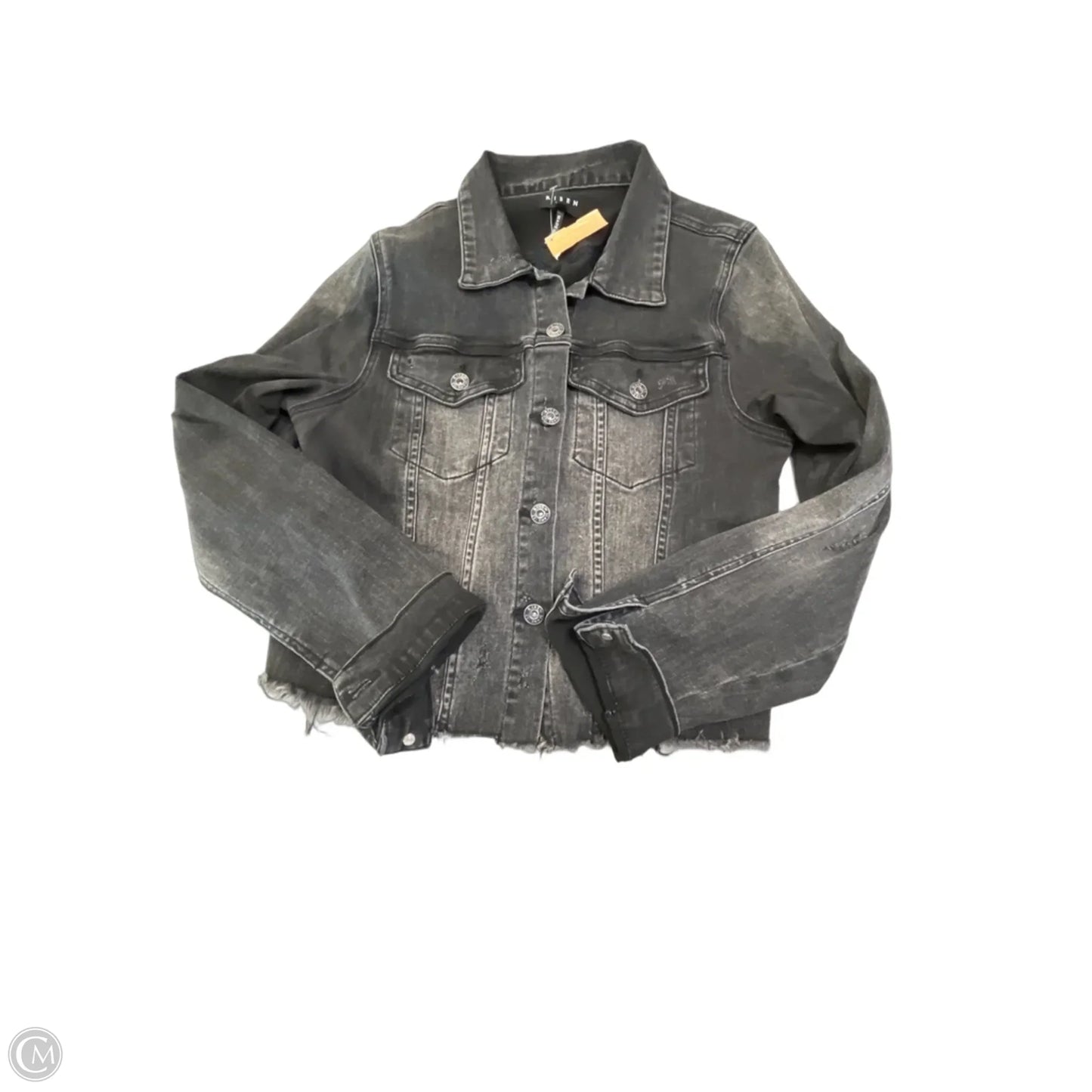 Jacket Denim By Risen In Black Denim, Size: L
