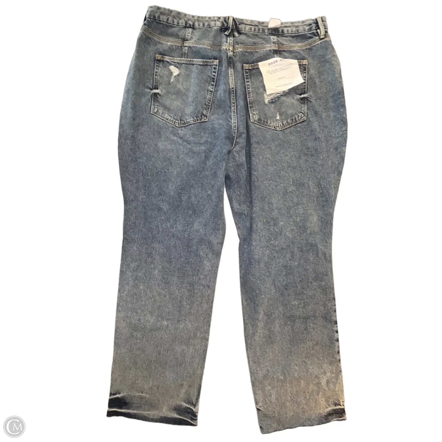 Jeans Straight By Good American In Blue Denim, Size: 18