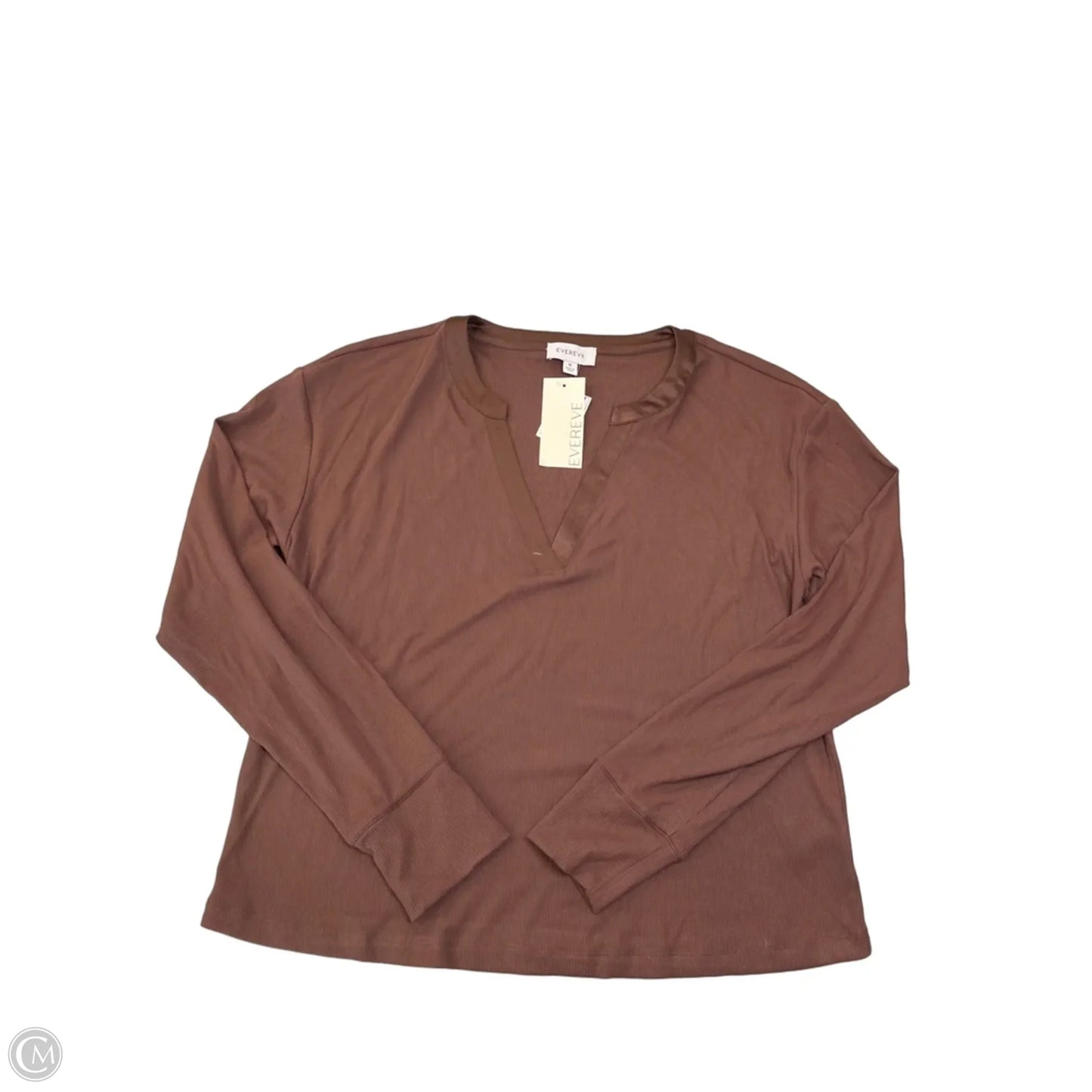 Top Long Sleeve By Evereve In Brown, Size: M