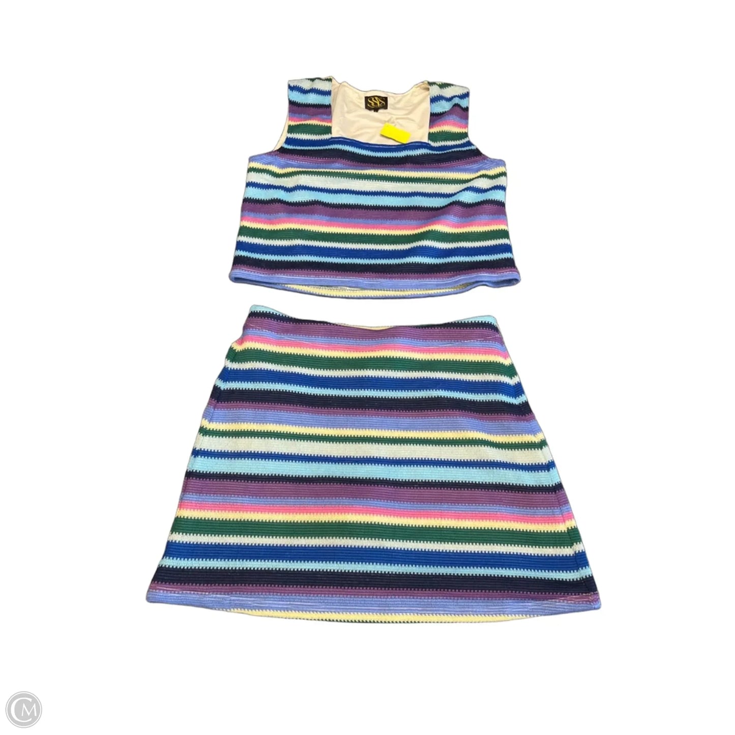 Skirt Set 2pc By Ssys In Striped Pattern, Size: Xl