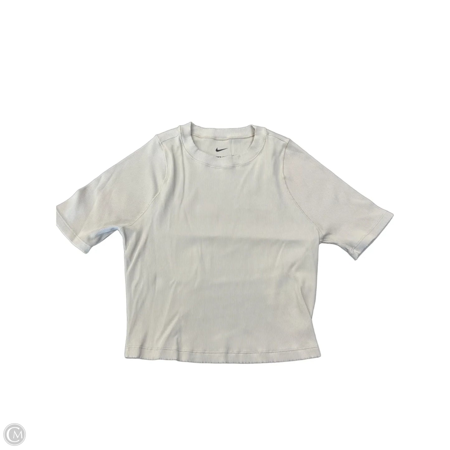Athletic Top Short Sleeve By Nike In Cream, Size: M