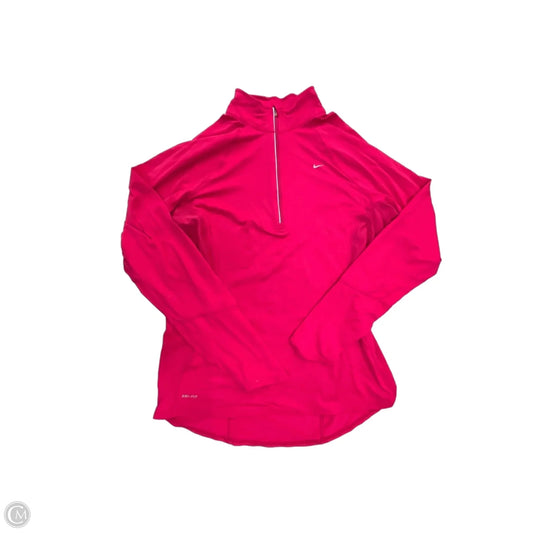 Athletic Top Long Sleeve Collar By Nike In Pink, Size: Xl