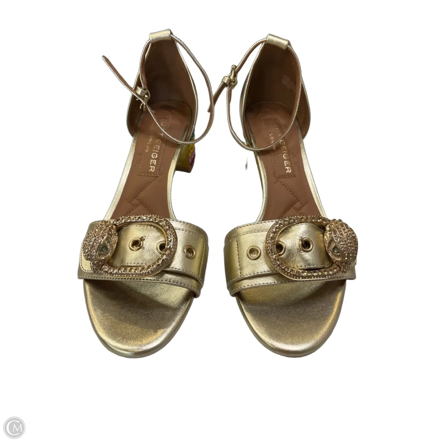 Sandals Designer By Kurt Geiger In Gold, Size: 10