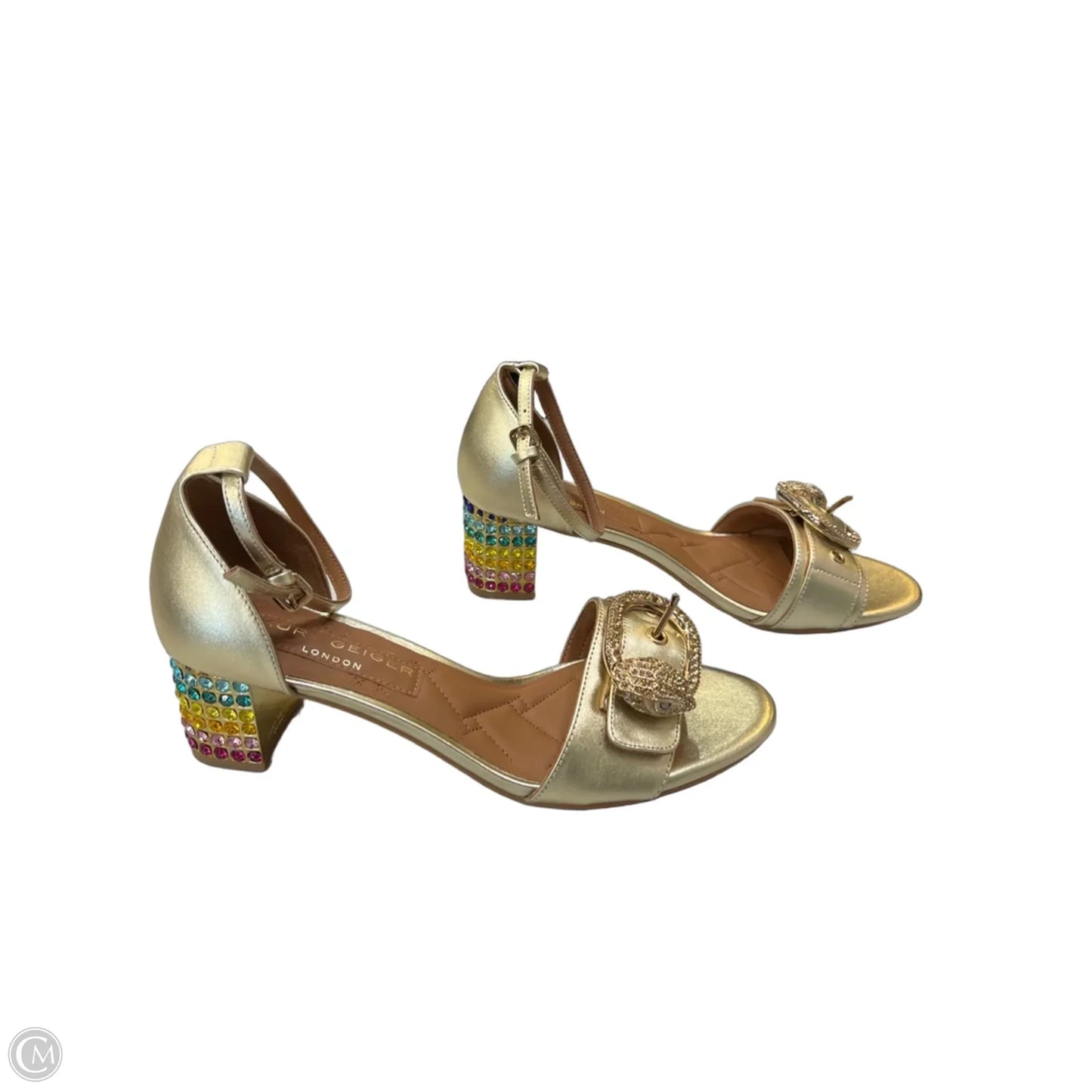Sandals Designer By Kurt Geiger In Gold, Size: 10