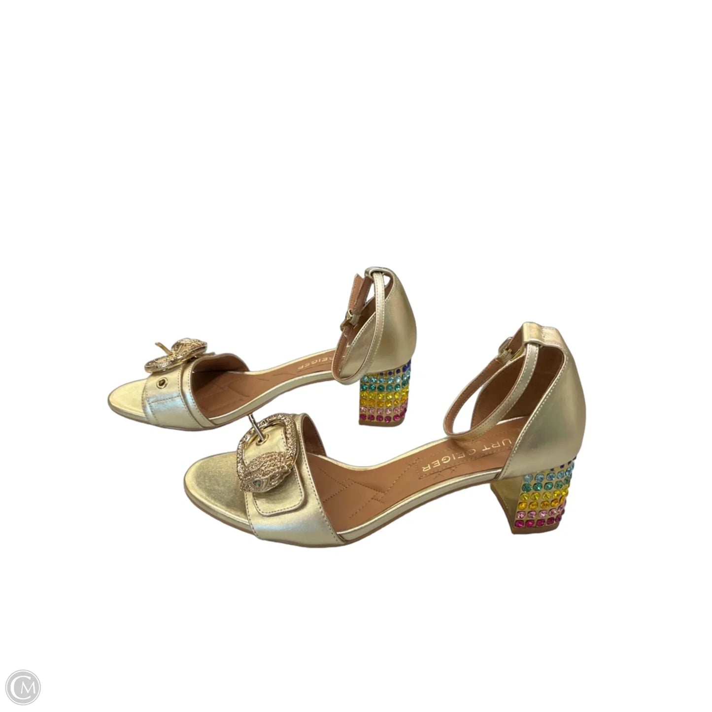 Sandals Designer By Kurt Geiger In Gold, Size: 10