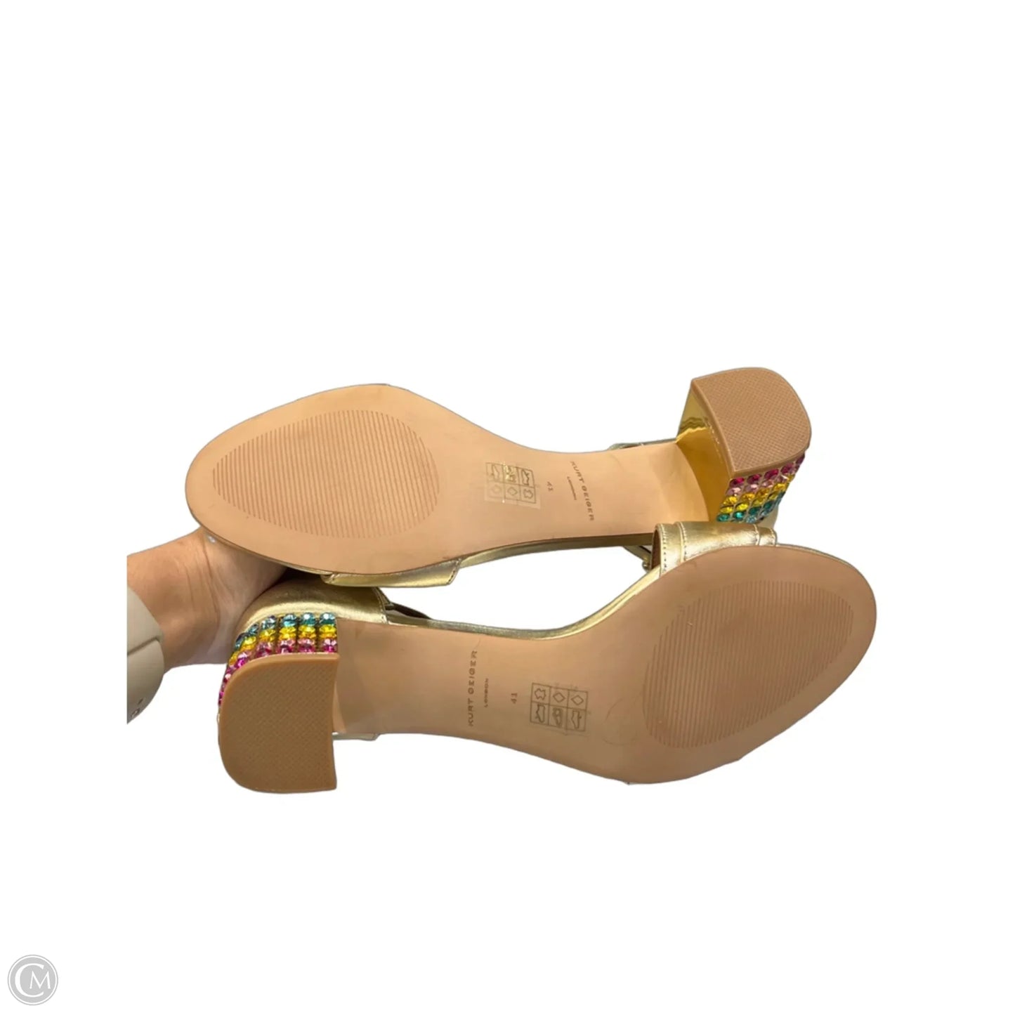 Sandals Designer By Kurt Geiger In Gold, Size: 10