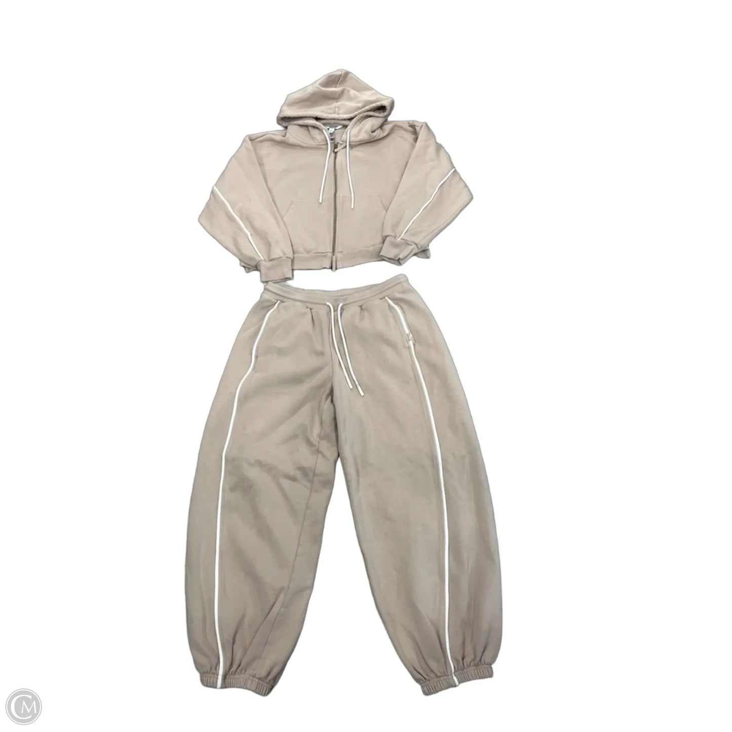 Top 2pc Long Sleeve By Joy Lab In Tan, Size: M
