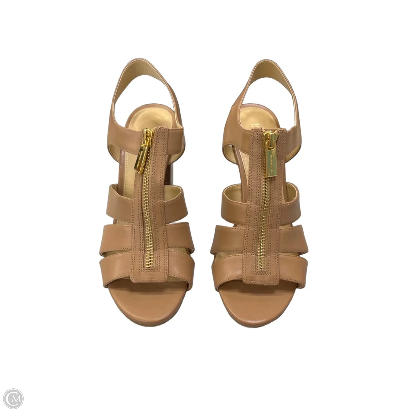 Sandals Heels Block By Michael By Michael Kors In Tan, Size: 8
