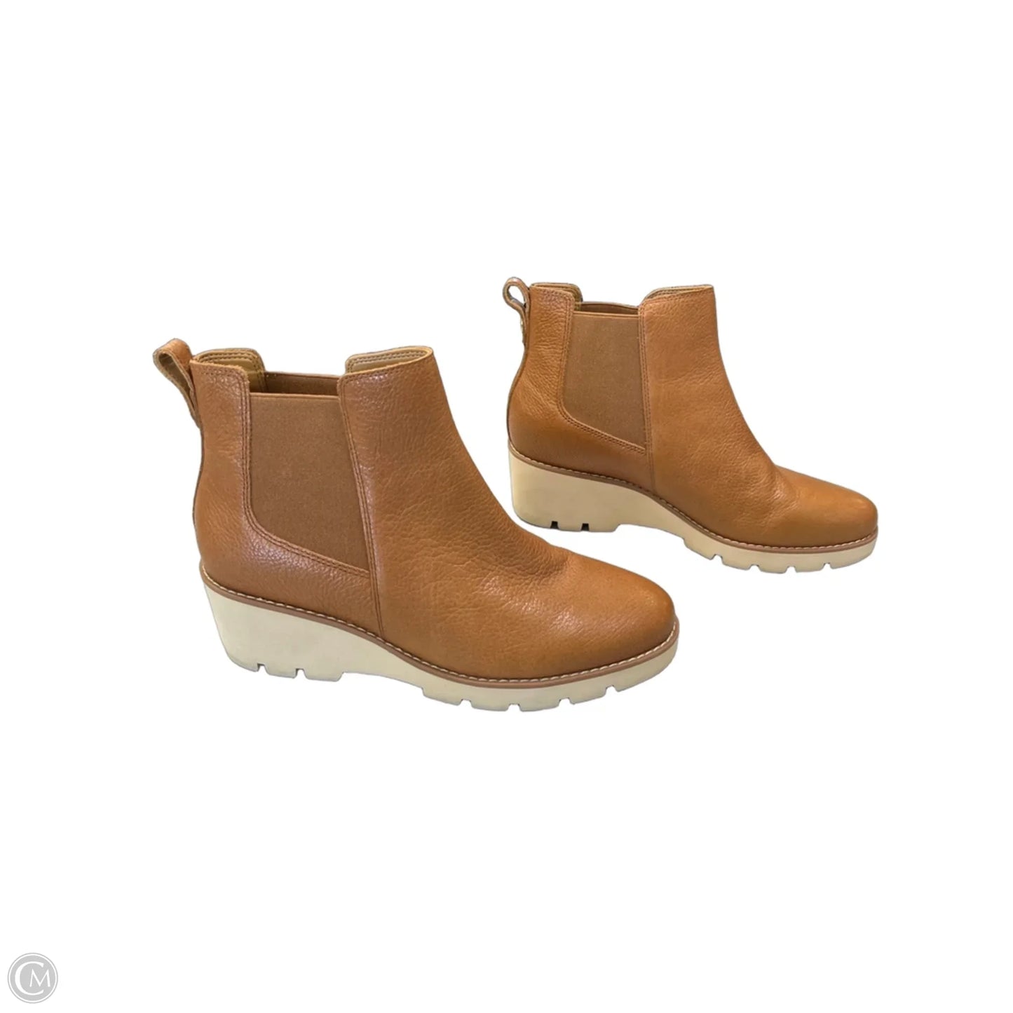 Boots Ankle Heels By Vionic In Brown & Cream, Size: 8