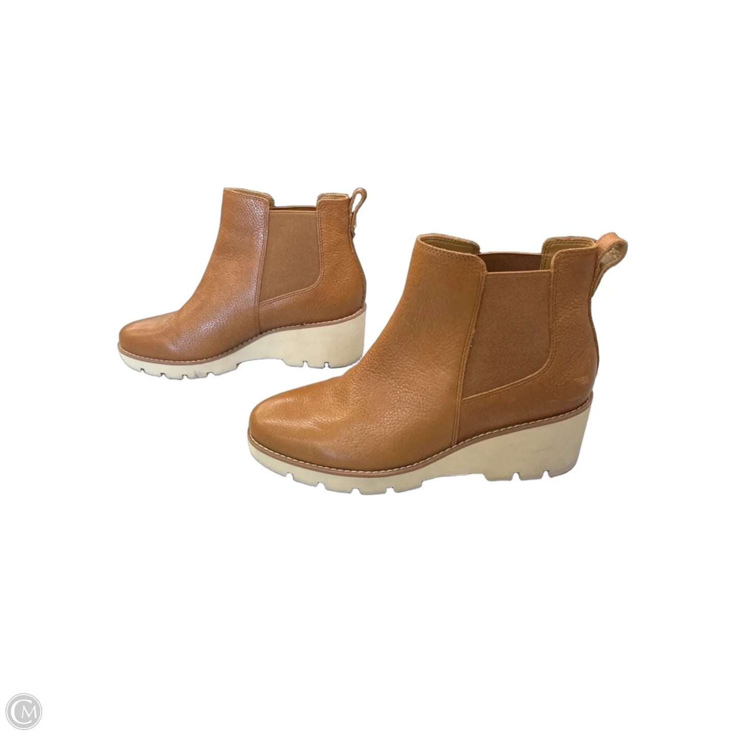 Boots Ankle Heels By Vionic In Brown & Cream, Size: 8