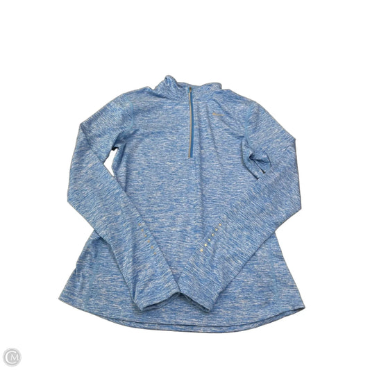 Athletic Top Long Sleeve Collar By Nike In Blue, Size: S