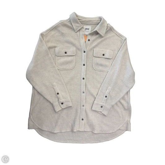 Jacket Shirt By Aerie In Cream, Size: M