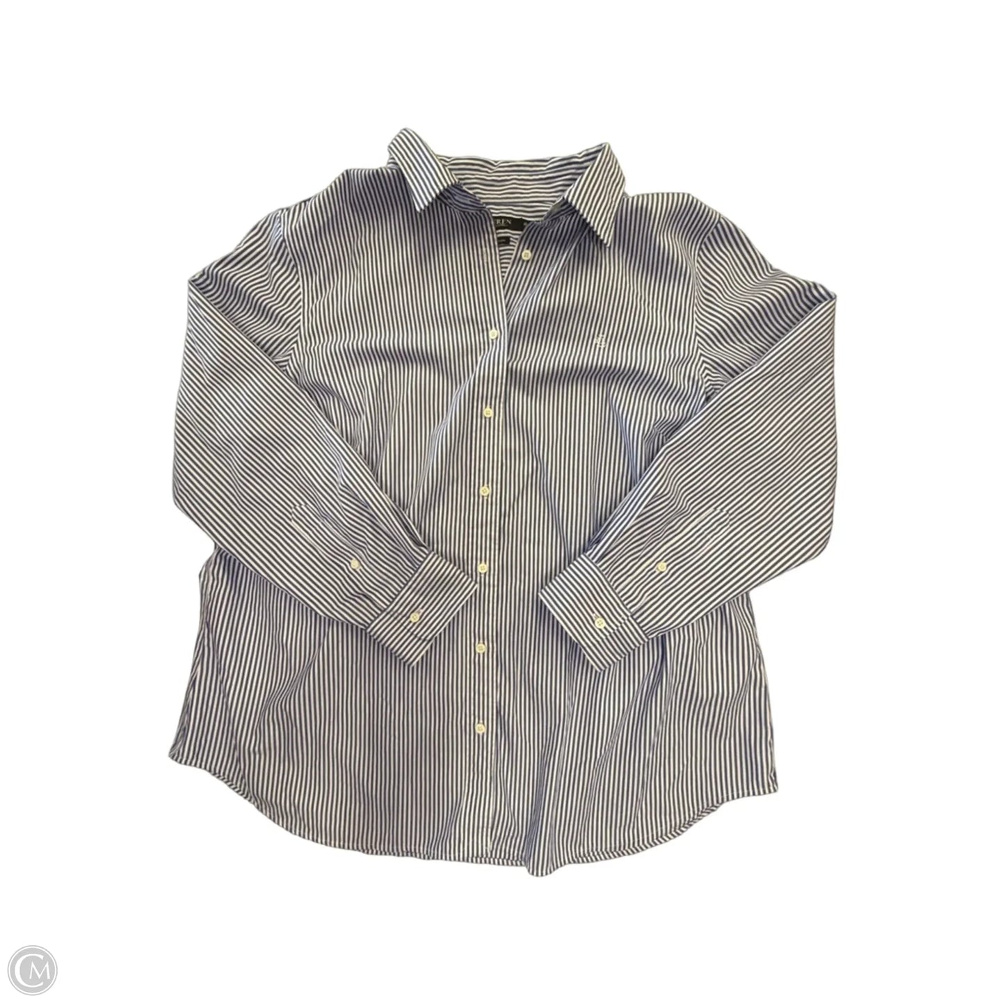 Top Long Sleeve By Lauren By Ralph Lauren In Striped Pattern, Size: 2x