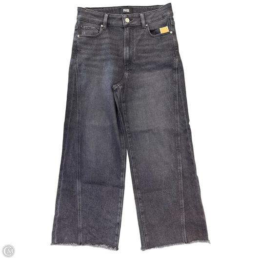Jeans Wide Leg By Paige In Black Denim, Size: 6