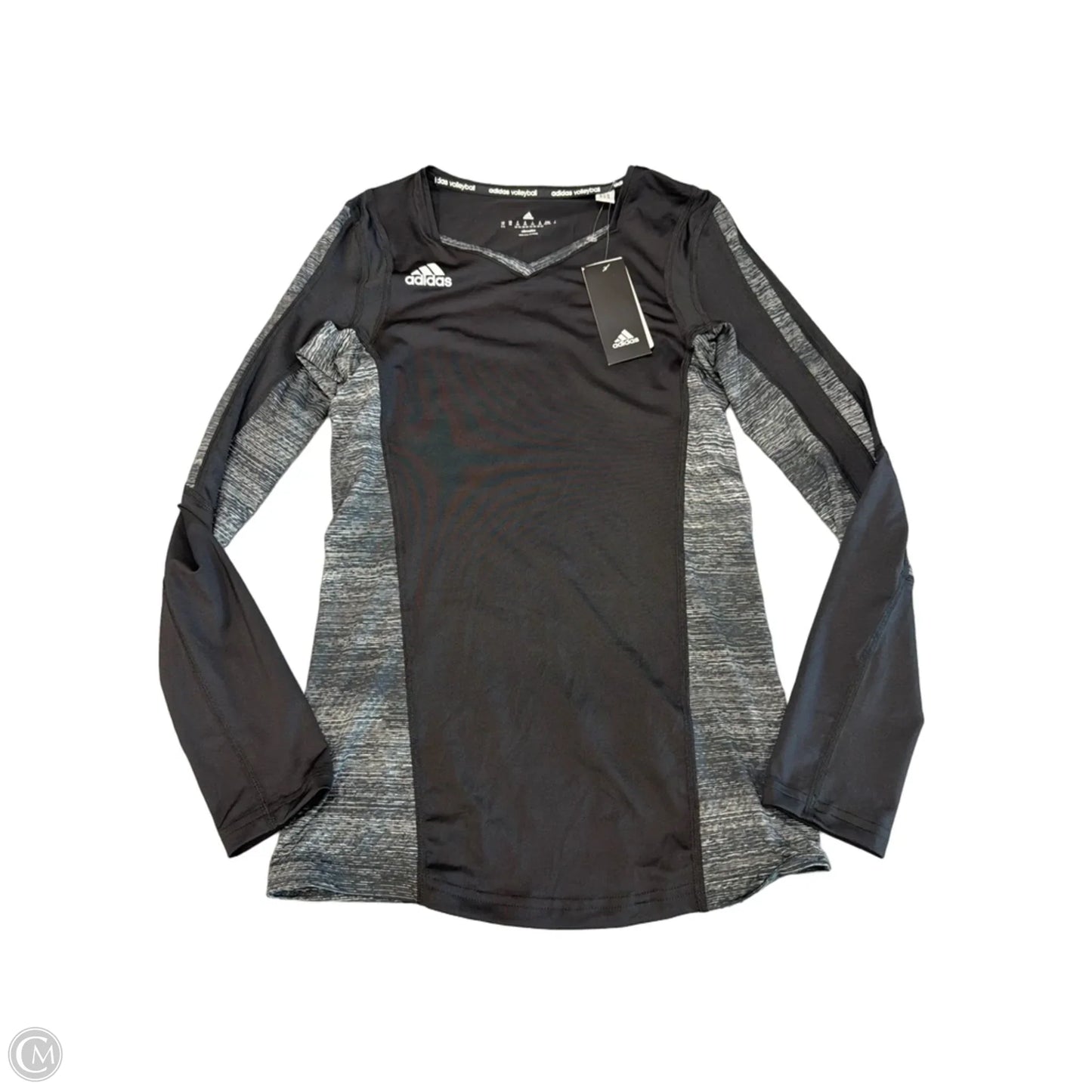 Athletic Top Long Sleeve Crewneck By Adidas In Black, Size: Xs
