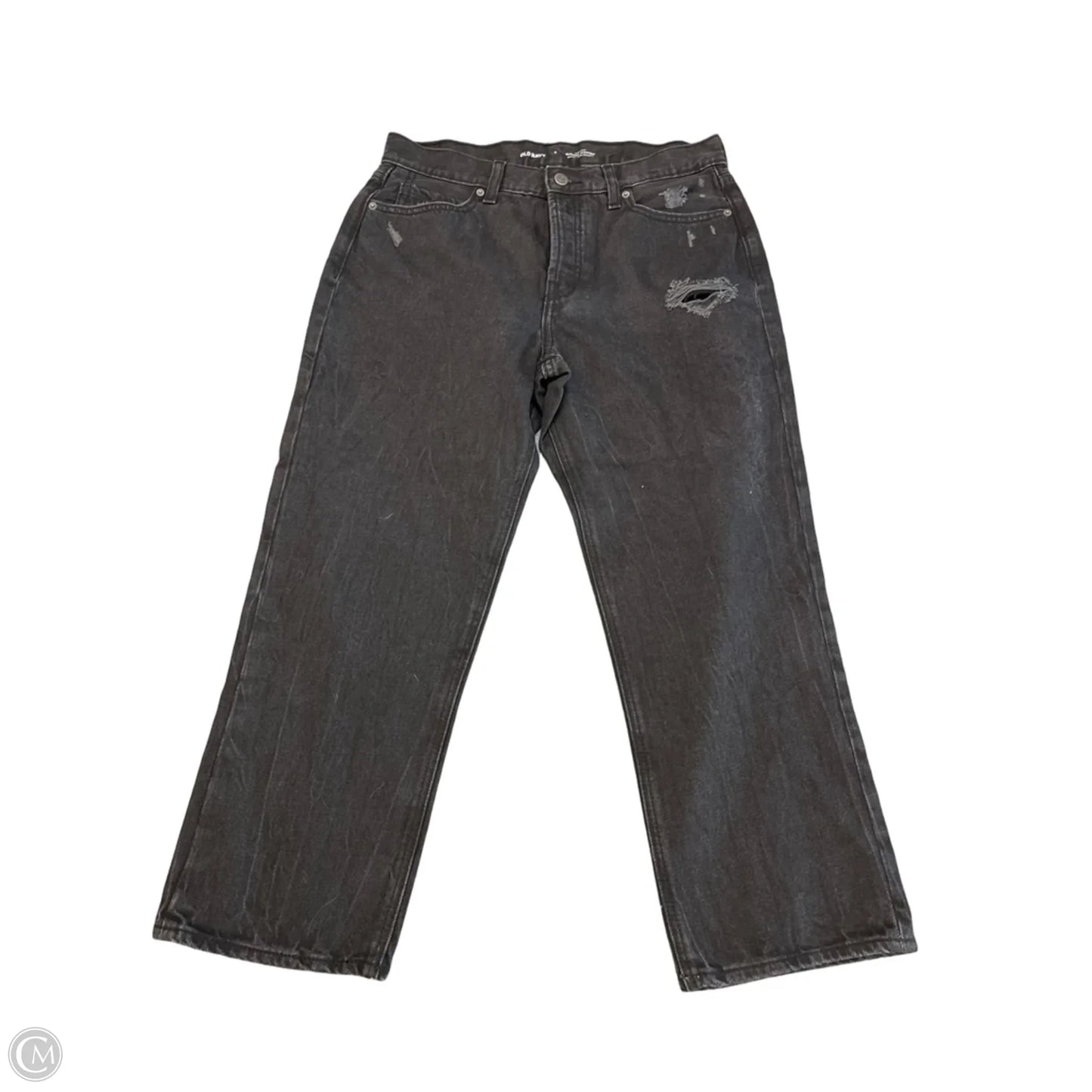 Jeans Straight By Old Navy In Black Denim, Size: 8