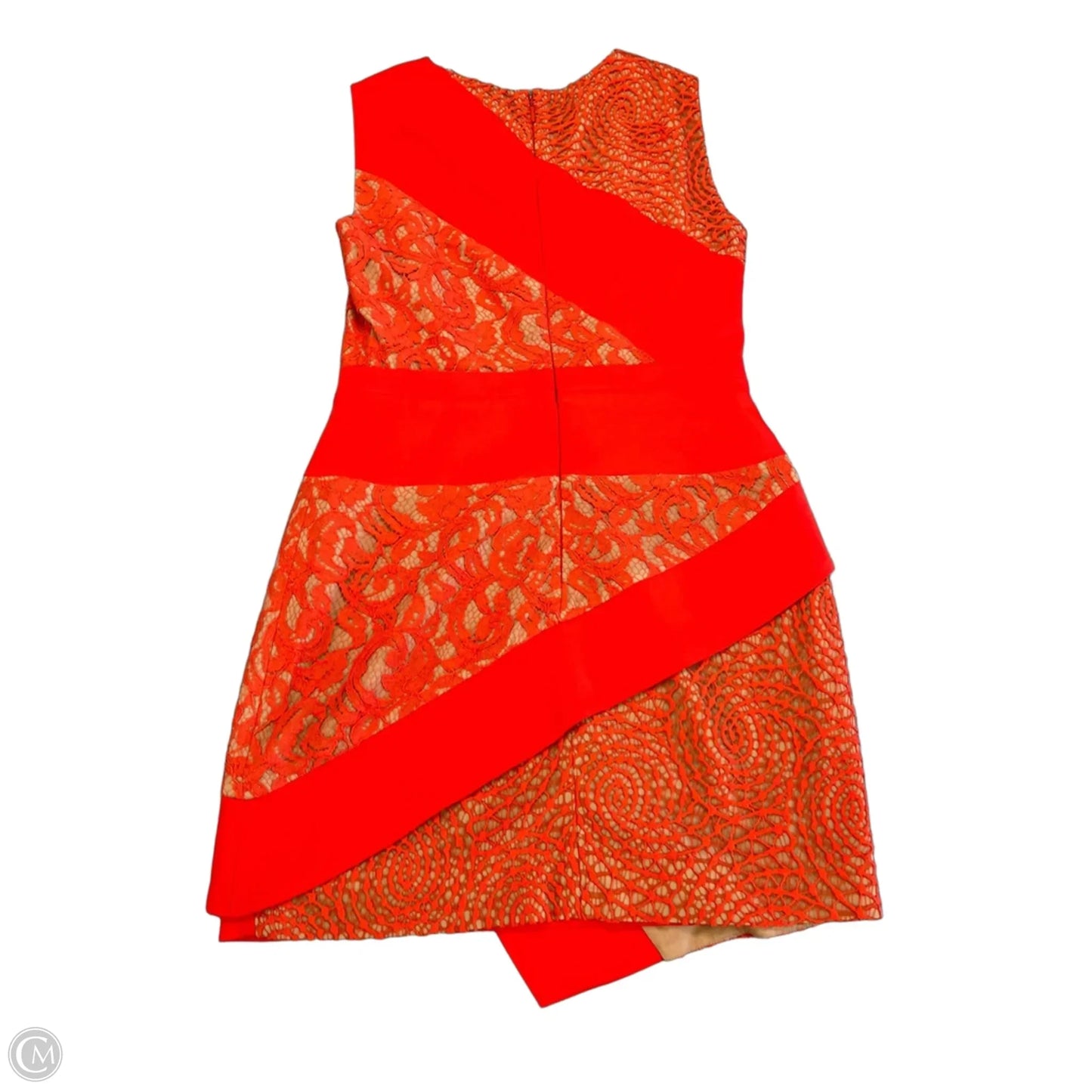 Dress Casual Short By Bcbgmaxazria In Red & Tan, Size: M